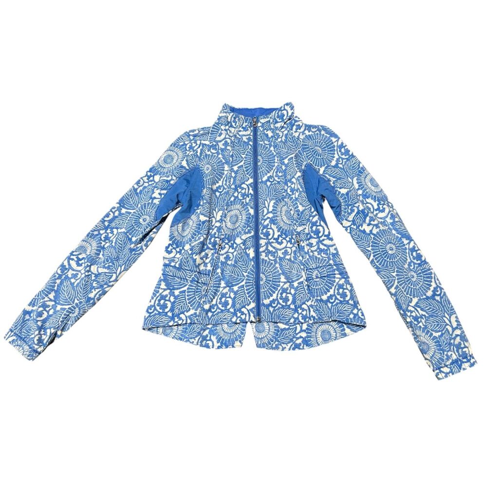 Lululemon Run Travel to Track Jacket, Blue & White, Size 6, Used